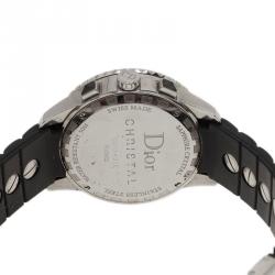 Pre Owned Dior Black Stainless Steel Christal Women's Wristwatch 38MM