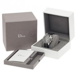 Pre Owned Dior Black Stainless Steel Christal Women's Wristwatch 38MM