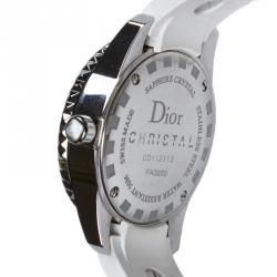  Dior White Stainless Steel Christal Collection Women's Wristwatch 28 MM