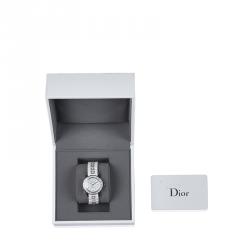  Dior White Stainless Steel Christal Collection Women's Wristwatch 28 MM