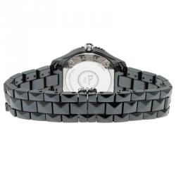Pre Owned Dior Black Ceramic Diamond VIII Women's Wristwatch 28MM