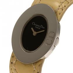 Dior Black Stainless Steel Lady Dior Women's Wristwatch 21MM