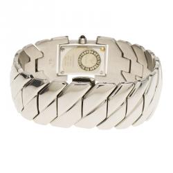 Pre Owned ساعة يد نسائية كريستيان ديور أرت ديكوD72-1011 صدف ألماس ستانلس ستيل 14مم