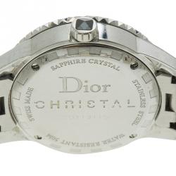 Christian Dior Black Stainless Steel and Diamond Christal CD113115 Women's Wristwatch 33MM