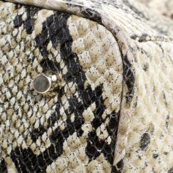 Pre Owned DKNY Beige Python Embossed Leather Double Zip Tote