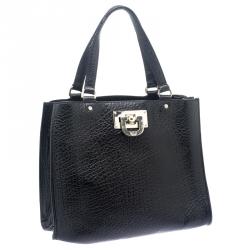 Pre Owned DKNY Black Grain Leather Beekman French Tote