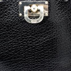 Pre Owned DKNY Black Grain Leather Beekman French Tote