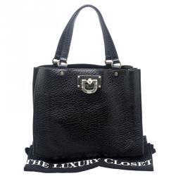 Pre Owned DKNY Black Grain Leather Beekman French Tote