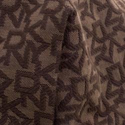 Pre Owned DKNY Dark Brown Signature Canvas Croc Trim Town and Country Hobo