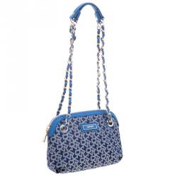 Pre Owned DKNY Blue Fabric Heritage Shoulder Bag