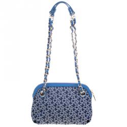 Pre Owned DKNY Blue Fabric Heritage Shoulder Bag