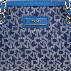 Pre Owned DKNY Blue Fabric Heritage Shoulder Bag