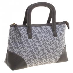 Pre Owned DKNY Grey Monogram Canvas Tote