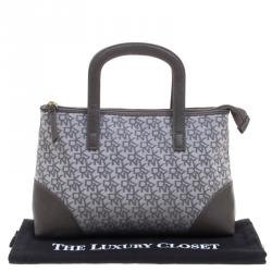 Pre Owned DKNY Grey Monogram Canvas Tote