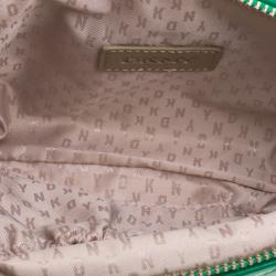 Pre Owned DKNY Green Quilted Leather Crossbody Bag