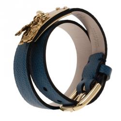 مملوكة مسبقًا Dolce and Gabbana Good Luck Charms Blue Leather Bracelet S