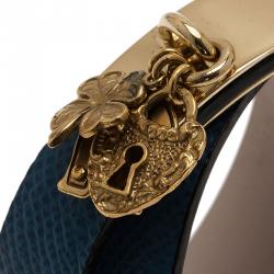 مملوكة مسبقًا Dolce and Gabbana Good Luck Charms Blue Leather Bracelet S