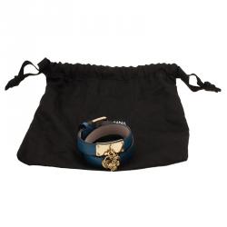 Pre Owned أسورة دولتشي أند غابانا دلايات جود لاك جلد أزرق M