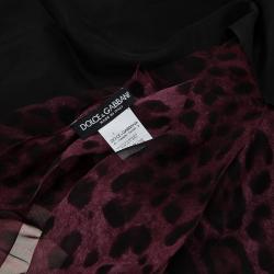 مملوكة مسبقًا وشاح حجاب دولتشي أند غابانا  أرجواني بنقشة الفهد