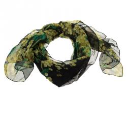 Pre Owned Dolce and Gabbana Black Floral Print Mimosa Hijab