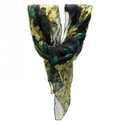 Pre Owned Dolce and Gabbana Black Floral Print Mimosa Hijab
