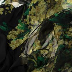 Pre Owned Dolce and Gabbana Black Floral Print Mimosa Hijab
