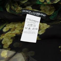Pre Owned Dolce and Gabbana Black Floral Print Mimosa Hijab