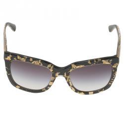 Pre Owned نظارة شمسية دولتشي أند غابانا  4197  سوداء وذهبي 