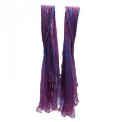 Pre Owned وشاح دولتشي أند غابانا وردي وأزرق منقط