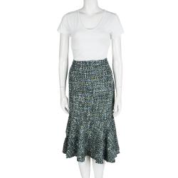 مملوكة مسبقًا تنورة دولتشي أند غابانا تويد بيبلوم متعددة الألوان M