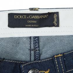 مملوكة مسبقًا بنطلون جينزدولتشي أند غابانا سكيني بريتي كحلي بسحاب مزين XS