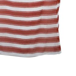 Pre Owned Dolce and Gabbana Red And White Striped Silk Chiffon Dress M