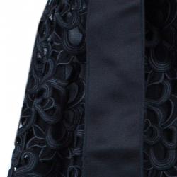 Pre Owned Dolce and Gabbana Black Lace Strapless Gown M