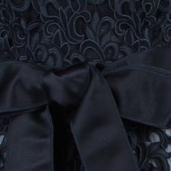 Pre Owned Dolce and Gabbana Black Lace Strapless Gown M