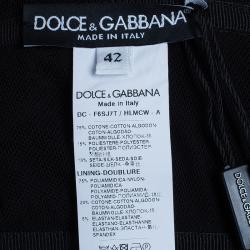 Pre Owned Dolce and Gabbana Black Lace Strapless Gown M