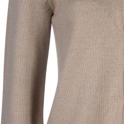 Pre Owned Dolce and Gabbana Beige Lace Detail Cardigan M
