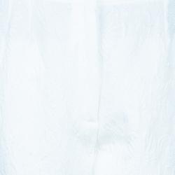 Pre Owned Dolce and Gabbana White Jacquard Print Trousers L