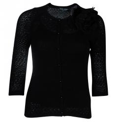Pre Owned Dolce And Gabbana Black Knit Cardigan S