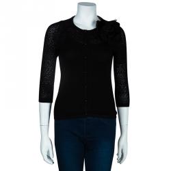 Pre Owned Dolce And Gabbana Black Knit Cardigan S