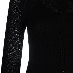 Pre Owned Dolce And Gabbana Black Knit Cardigan S