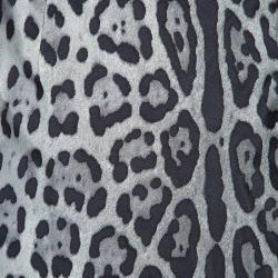 Pre Owned Dolce and Gabanna Leopard Print Silk Skirt L