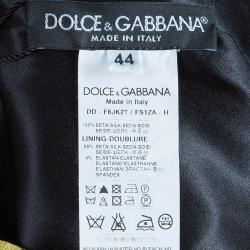 Pre Owned Dolce & Gabbana Black Floral Print Shift Dress M