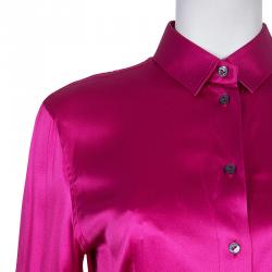 Pre Owned قميص دولتشي أند غابانا حرير ساتان فوشيا M