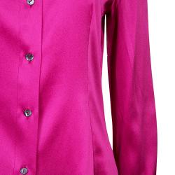 Pre Owned قميص دولتشي أند غابانا حرير ساتان فوشيا M