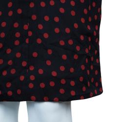 Pre Owned Dolce and Gabbana Black Polka Dot Long Sleeveless Dress S