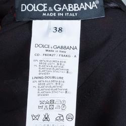 Pre Owned Dolce and Gabbana Black Polka Dot Long Sleeveless Dress S