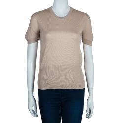 Pre Owned توب دولتشي أند غابانا بأكمام قصيرة تريكو بيج M