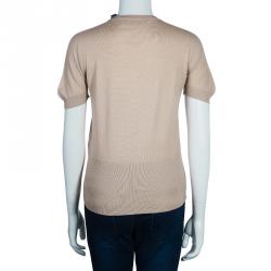 Pre Owned توب دولتشي أند غابانا بأكمام قصيرة تريكو بيج M