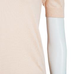 مملوكة مسبقًا Dolce and Gabbana Beige Short Sleeve Knit Top S