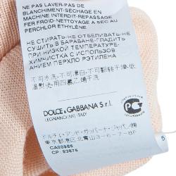 مملوكة مسبقًا Dolce and Gabbana Beige Short Sleeve Knit Top S